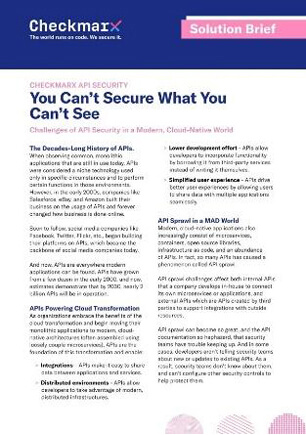 Solution Brief You Can’t Secure What You Can’t See