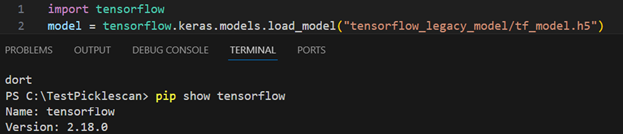 Import tensortflow commend code snippet 