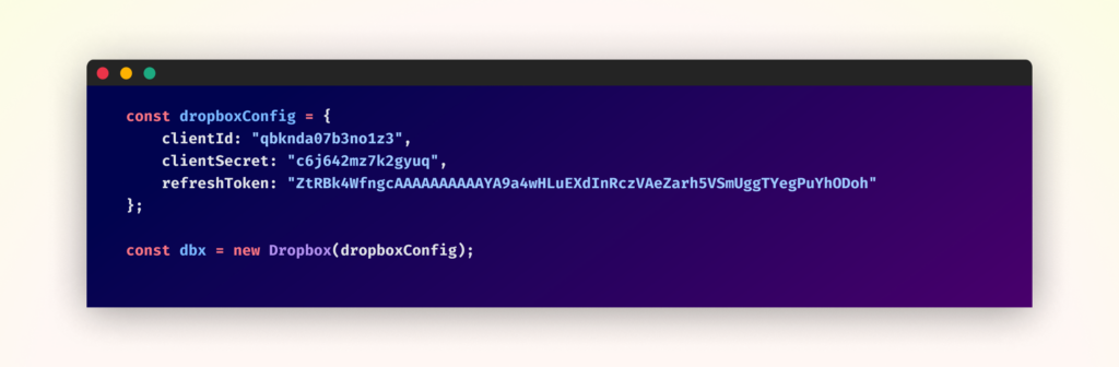 Consnt dropboxConfig code execution 