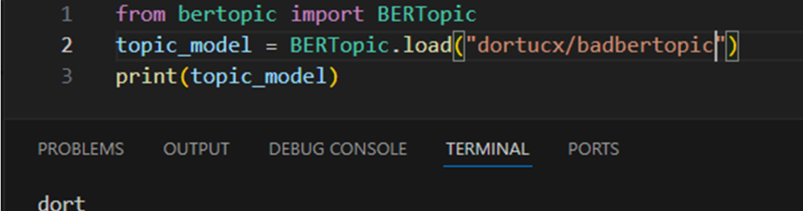 BERTopic code snippet