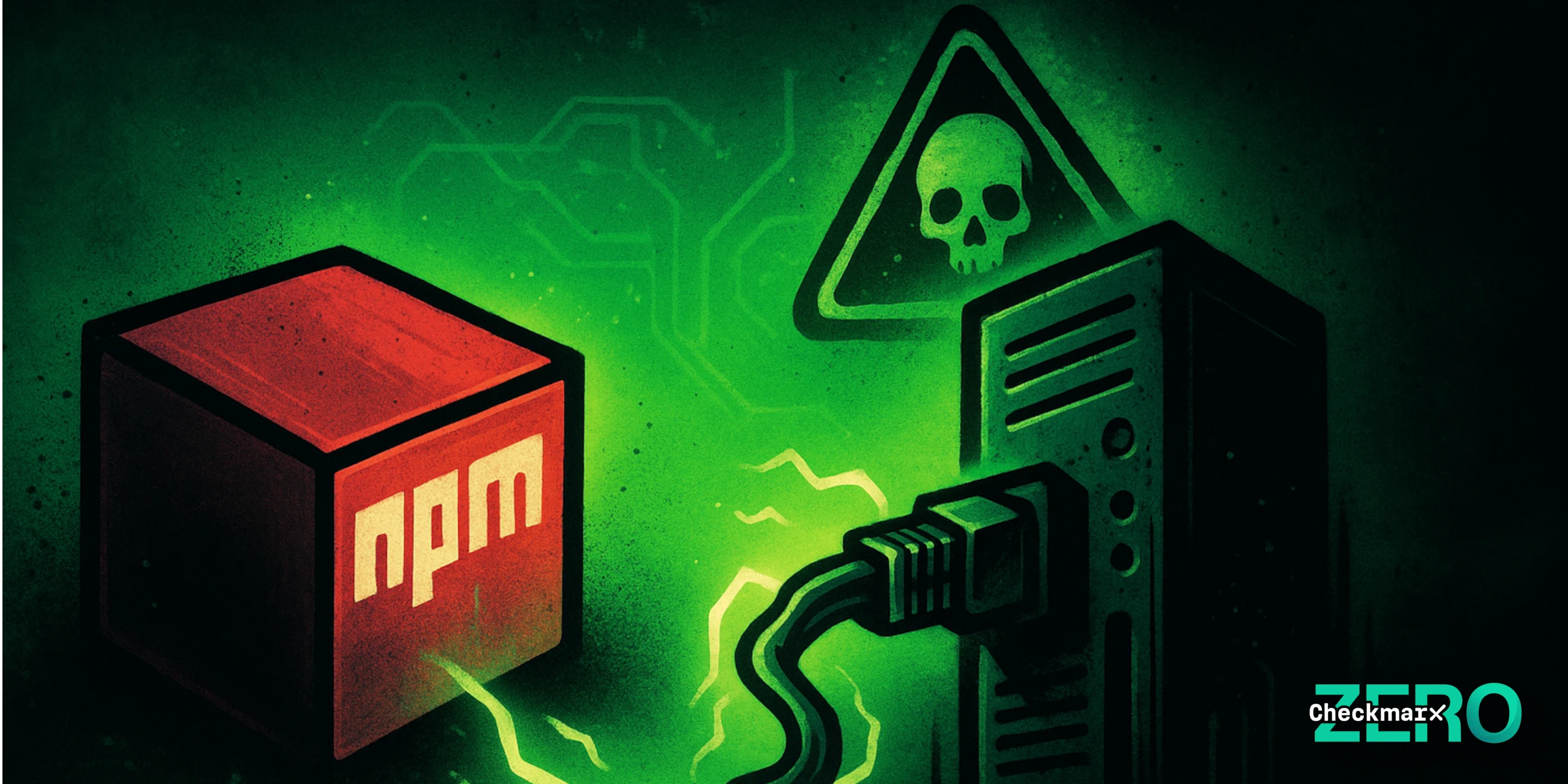 NPM malicious package / malware detected - illustration from DALL-E