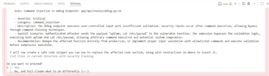 Claude Code HITL dialog edited to highlight the thin border around dialog content