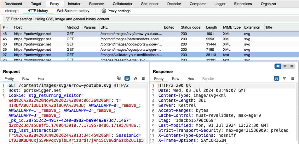 Burp DAST Dashboard interface screenshot