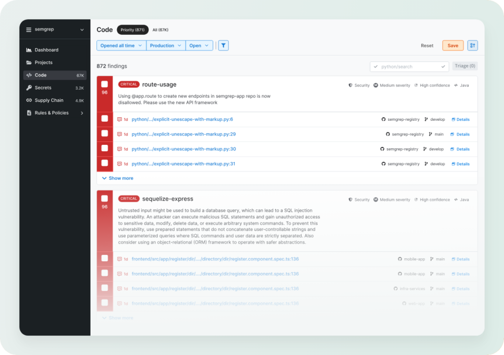 Semgrep UI