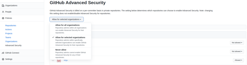 GitHub Advanced Security UI