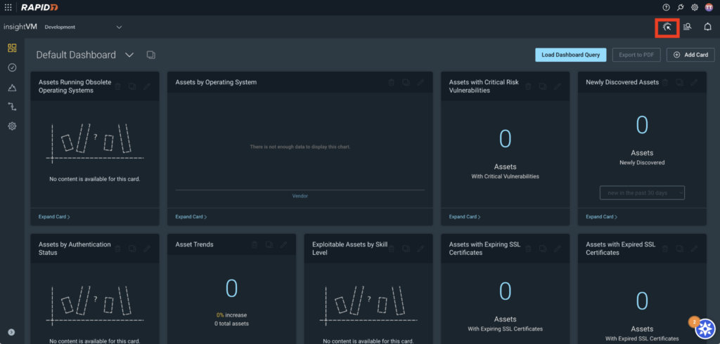 Rapid7 InsightVM Dashboard UI