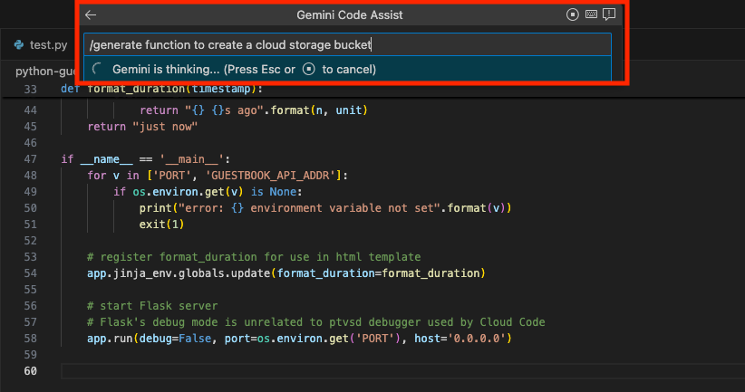 Gemini Code Assist in IDE