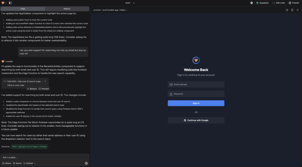 Lovable UI