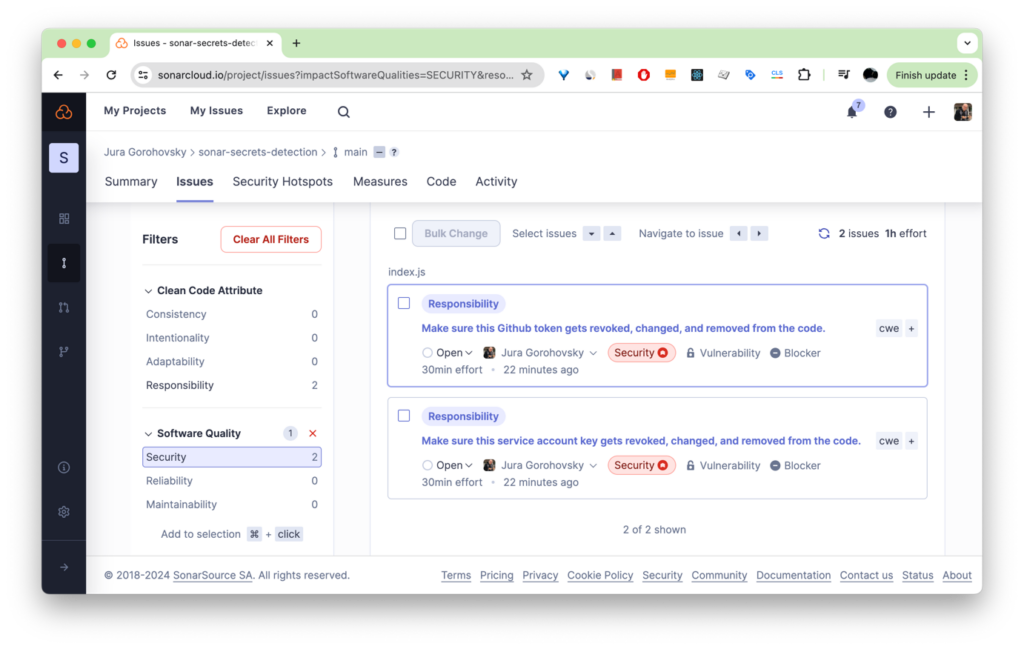 SonarQube UI