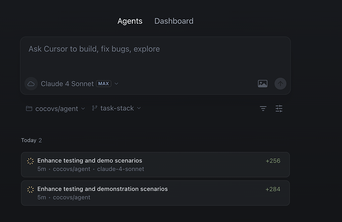 Cursor coding assistant interface