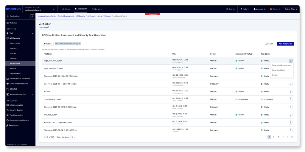 Imperva dashboard